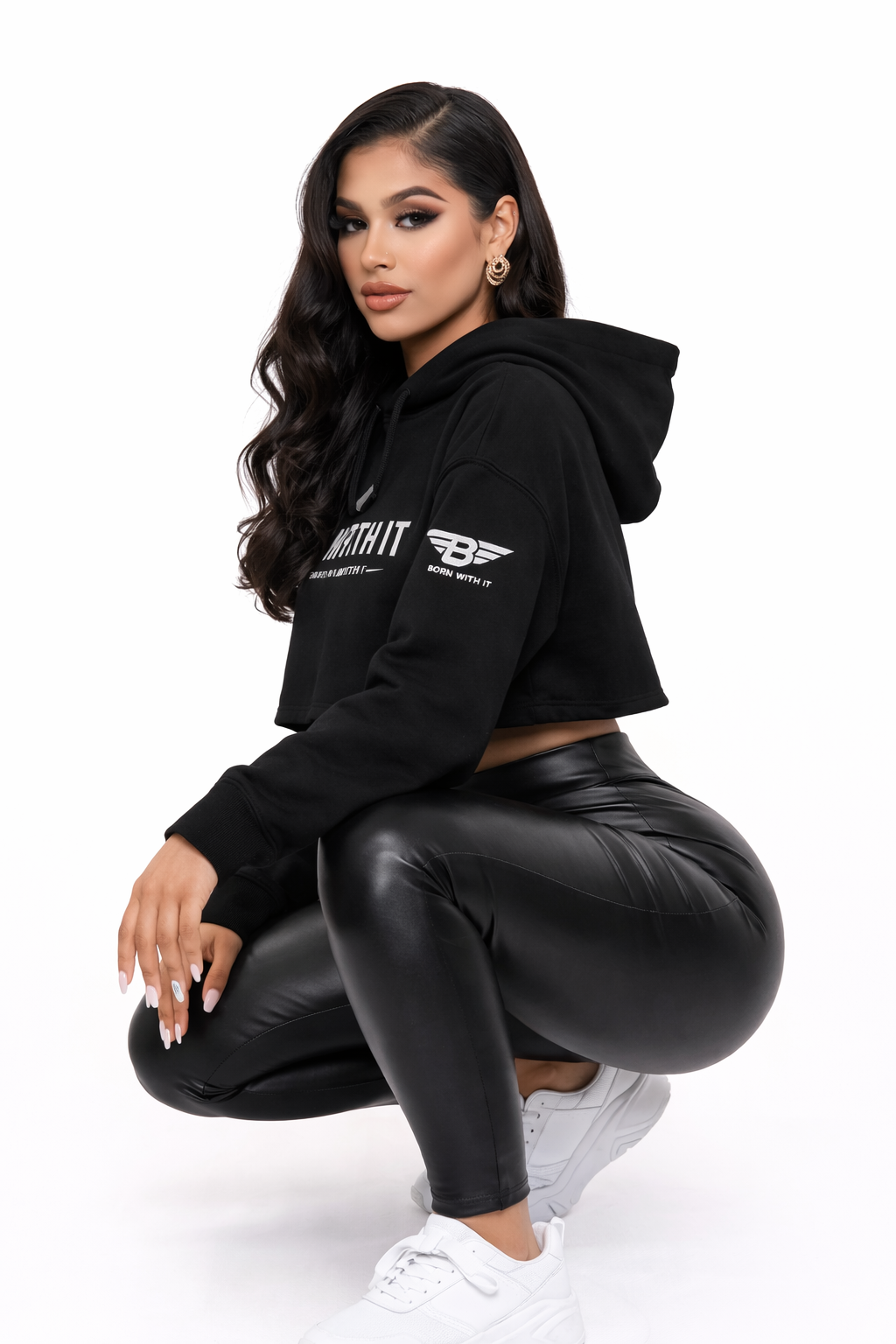 WOMEN'S CROP HOODIE - BORN WITH IT WEAR YOUR TRUTH
