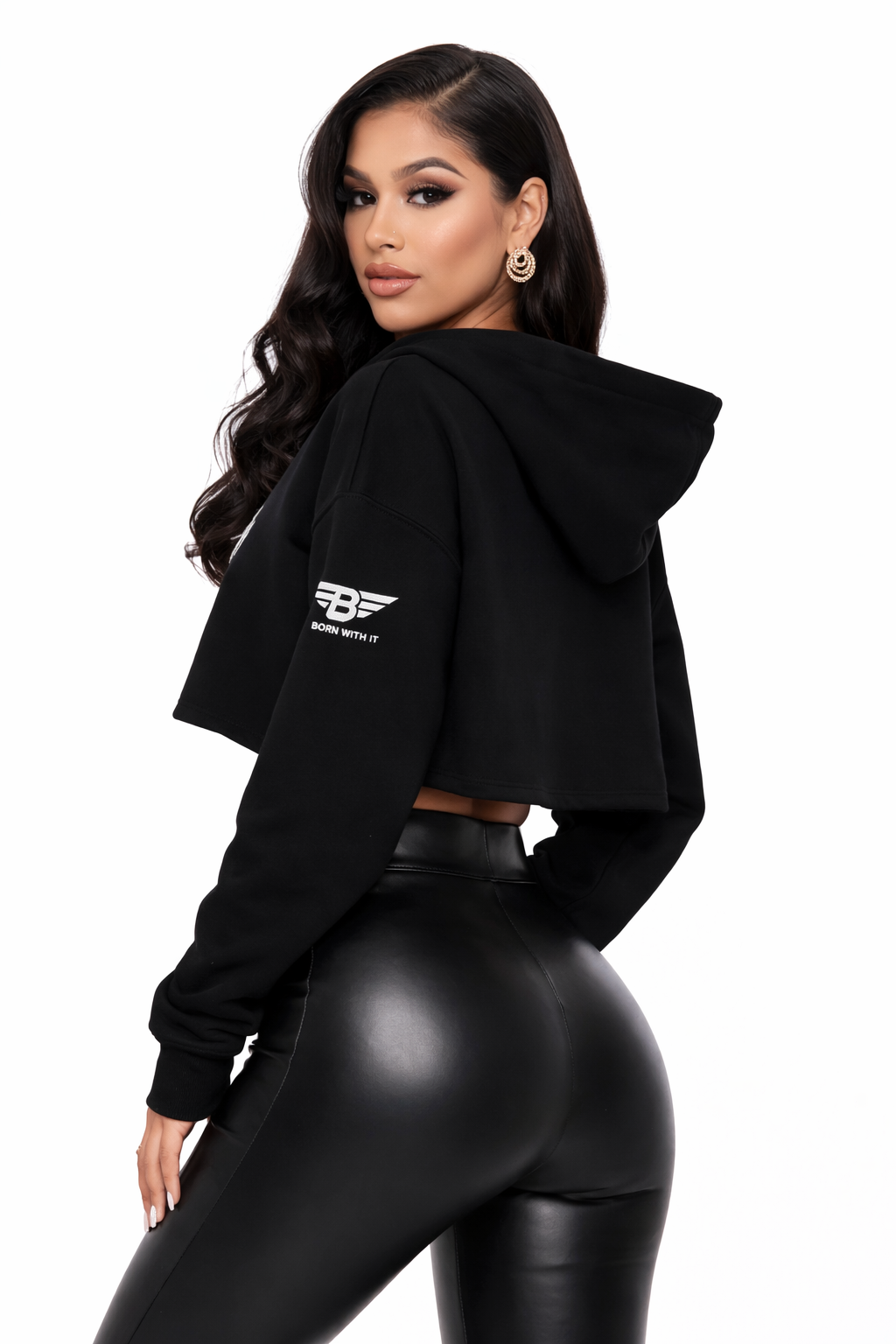 WOMEN'S CROP HOODIE - BORN WITH IT WEAR YOUR TRUTH